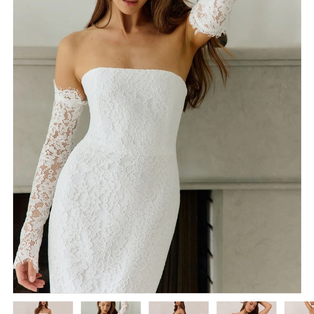 Elegant Strapless White Lace Dress from Park & Fifth Co
